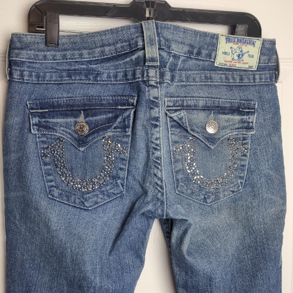 True Religion Indigo Skinny Jeans, Embellished Pockets, Sz. 29 - Picture 5 of 9